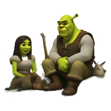 shrek and donkey chilling in a swamp sticker