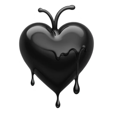 black ink heart emoji with ink streaks sticker
