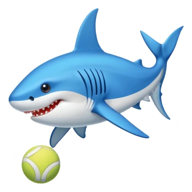 Un tiburón con tenis azules  sticker