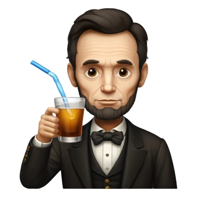 Abraham Lincoln drinking  sticker