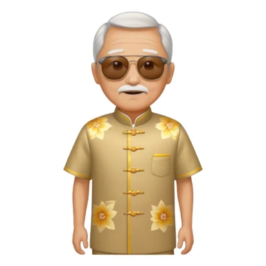 cheongsam ancient old man with sunglasses sticker