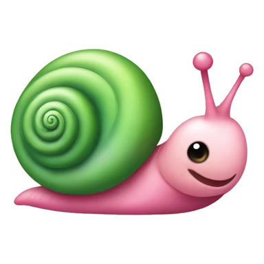 Cute pink and green snail sticker