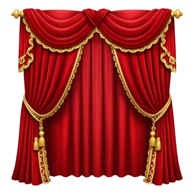 Simple, opened red curtains  sticker