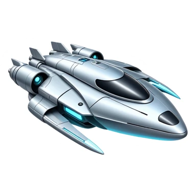 Sleek futuristic spaceship with glowing engines sticker