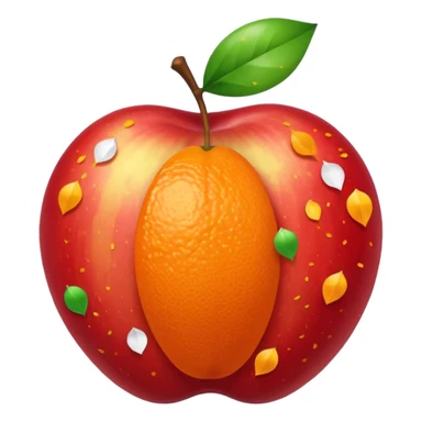 Una manzana roja con naranja con rayos que explotan y llena de confeti  sticker