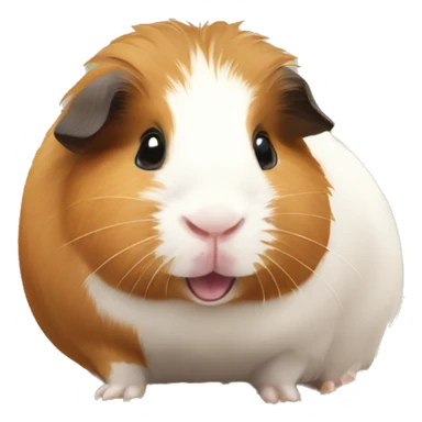 Guineapig with a strand of hay in his mouth sticker