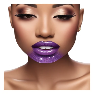 Purple ombre lip gloss with a lot of glitter sticker