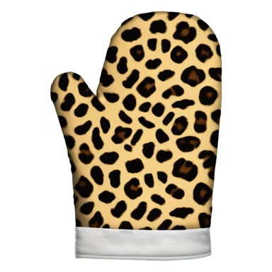 Realistic leopard print glitter oven mitt isolated  sticker