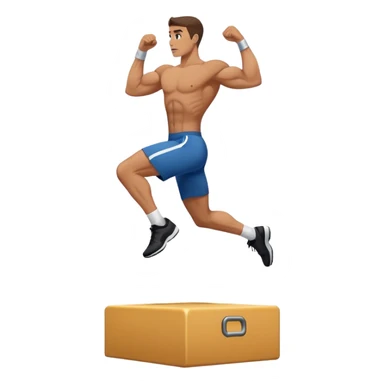 man jump onto plyo-box side-view sticker