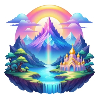 Epic divine legendary complex detailed iridescent gradients aesthetic-scenery-Decorations sticker