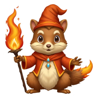 wizard squirrel summoning fire sticker