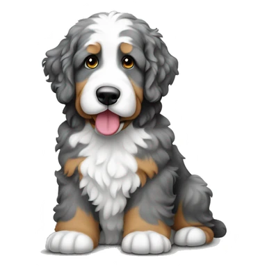 sitting merle colored bernedoodle sticker