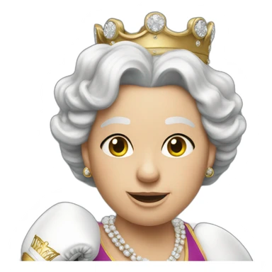 Queen Elisabeth boxing sticker