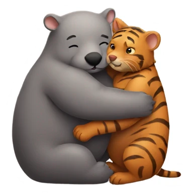 Big wombat hugging little Tiger  sticker