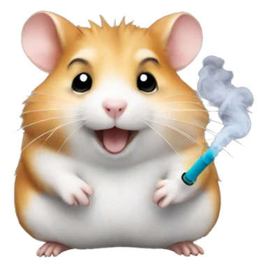 hamster with a happy face smoke shisha sticker