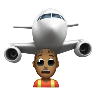 panic in front of a plane sticker