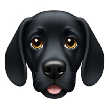 black friendly dog face sticker