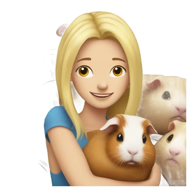 Blonde Woman hugging a guineapig sticker