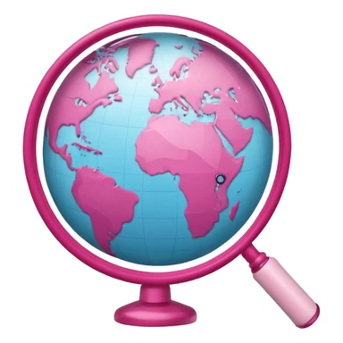 mix light pink dark pink and white girly globe with WWW in big letters under it and a small magnifying glass
It looks like an internet bar icon. sticker