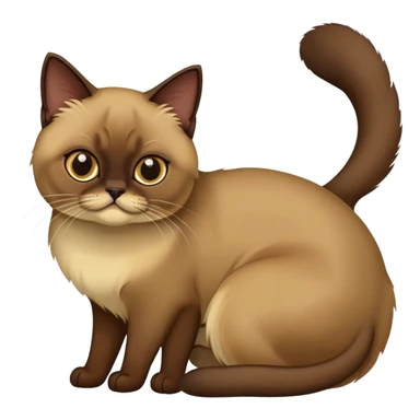 Two Burmese cats dark brown and beige color sticker