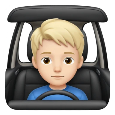 young boy in car interior sticker