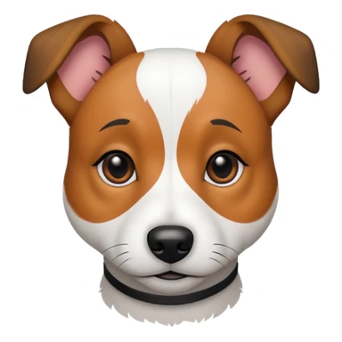 Strävhårig jack russel med svarta öron resten helt vit sticker