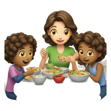 Parents eating lunch with their kids  sticker