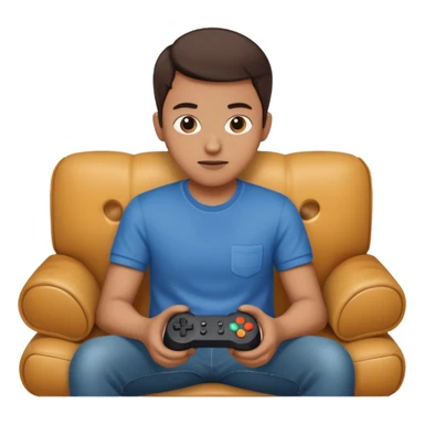A person sitting on a couch playing video games  sticker