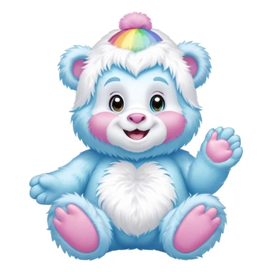 easter rainbow baby care bear  yeti sticker