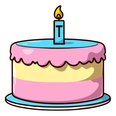 birthday cake shaped like a t-shirt with frosting sticker