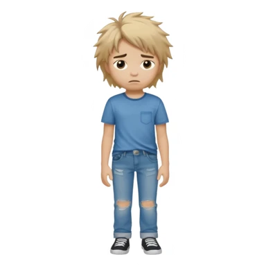 sad child full body sticker