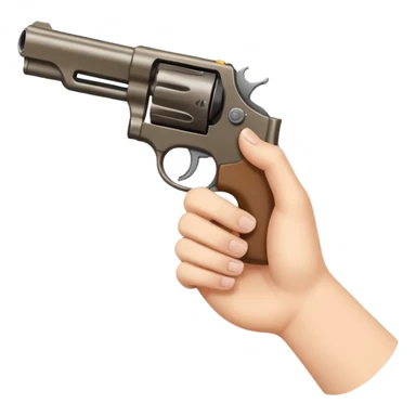 Middle finger and first finger creating gun shape in hand sticker