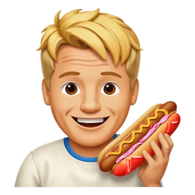 gordon ramsay eat hotdog, happy smile sticker