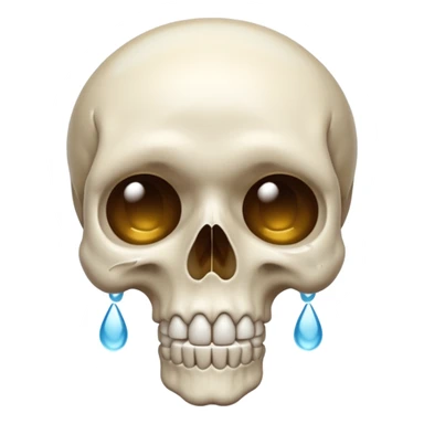 Skull crying loudly and alot sticker