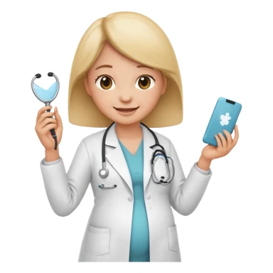 emoji obstetric doctor, pregnant care, stethoscope sticker