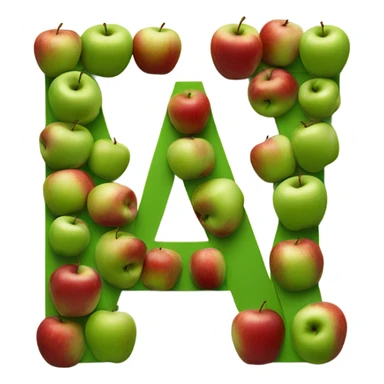 Letter a made out of apples sticker