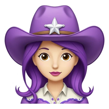 Purple and white cowgirl hat  sticker