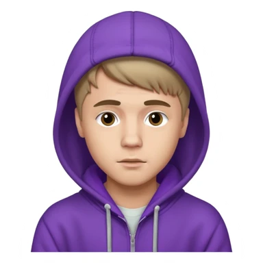 justin bieber, wear purple hoodie sticker
