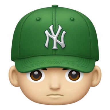 Brimless new york Yankee green cap sticker