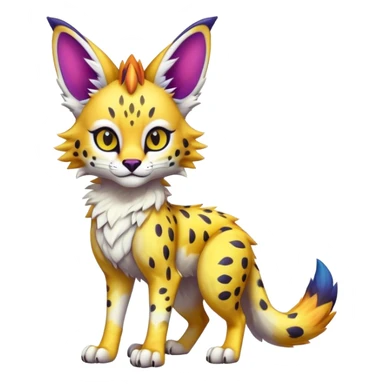 Cute Kawaii Epic Colorful Sergal-Serval-Vernid full body sticker