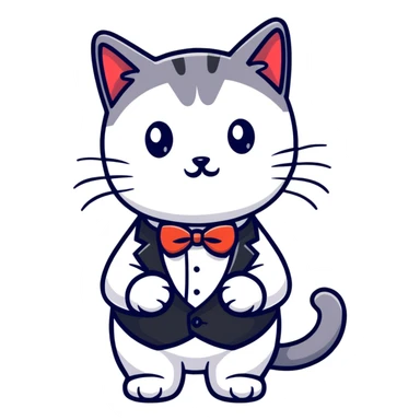 tuxedo cat sticker
