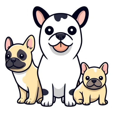 seal cow & a french bull dog  sticker