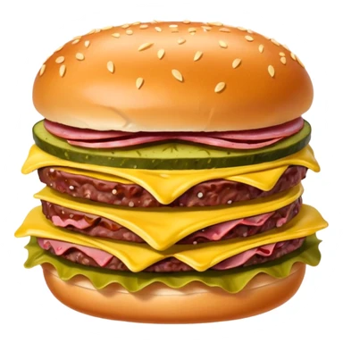 Wavy pastrami on a bun with mustard and round pickles  sticker