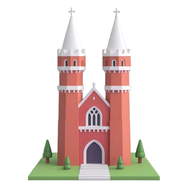 realistic emoji of the full Beaumont Tower at Michigan State University, straight-on view, full tower visible, accurate red brick and white stone, no yellow sticker