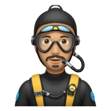 Moroccan Male 38 short beard, scuba diving sticker