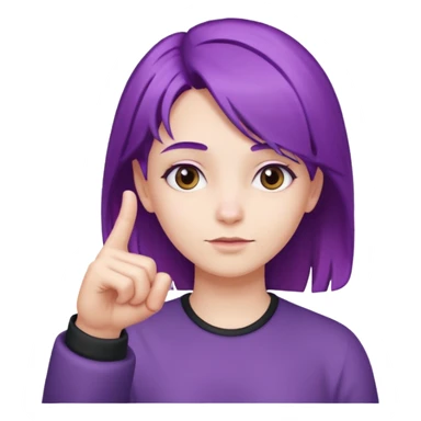 Main violette avec l’Index lever  sticker