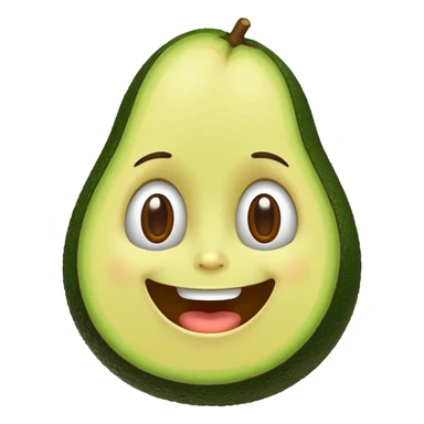 avocado with a face sticker