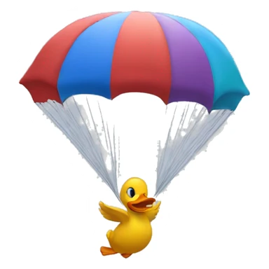 A duck parachuting sticker