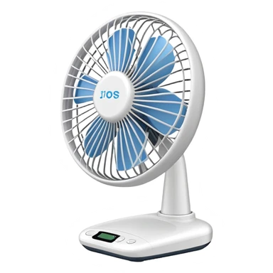 electric desk fan blowing air sticker
