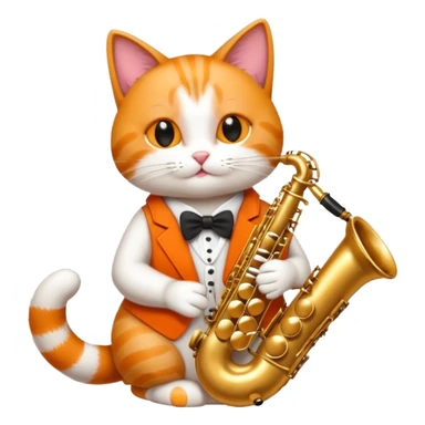 cat playing saxophone jazz sticker